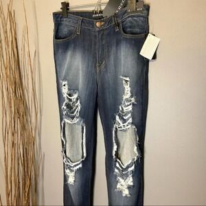 Fashion Nova Distressed Front Stretch Jeans